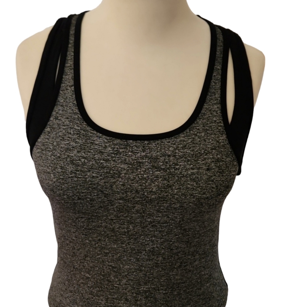 🦚 Black Strappy Top w Bralette